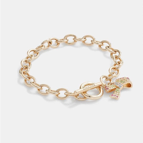Coach Jewelry - Coach Bow Pavé Chain Link Bracelet